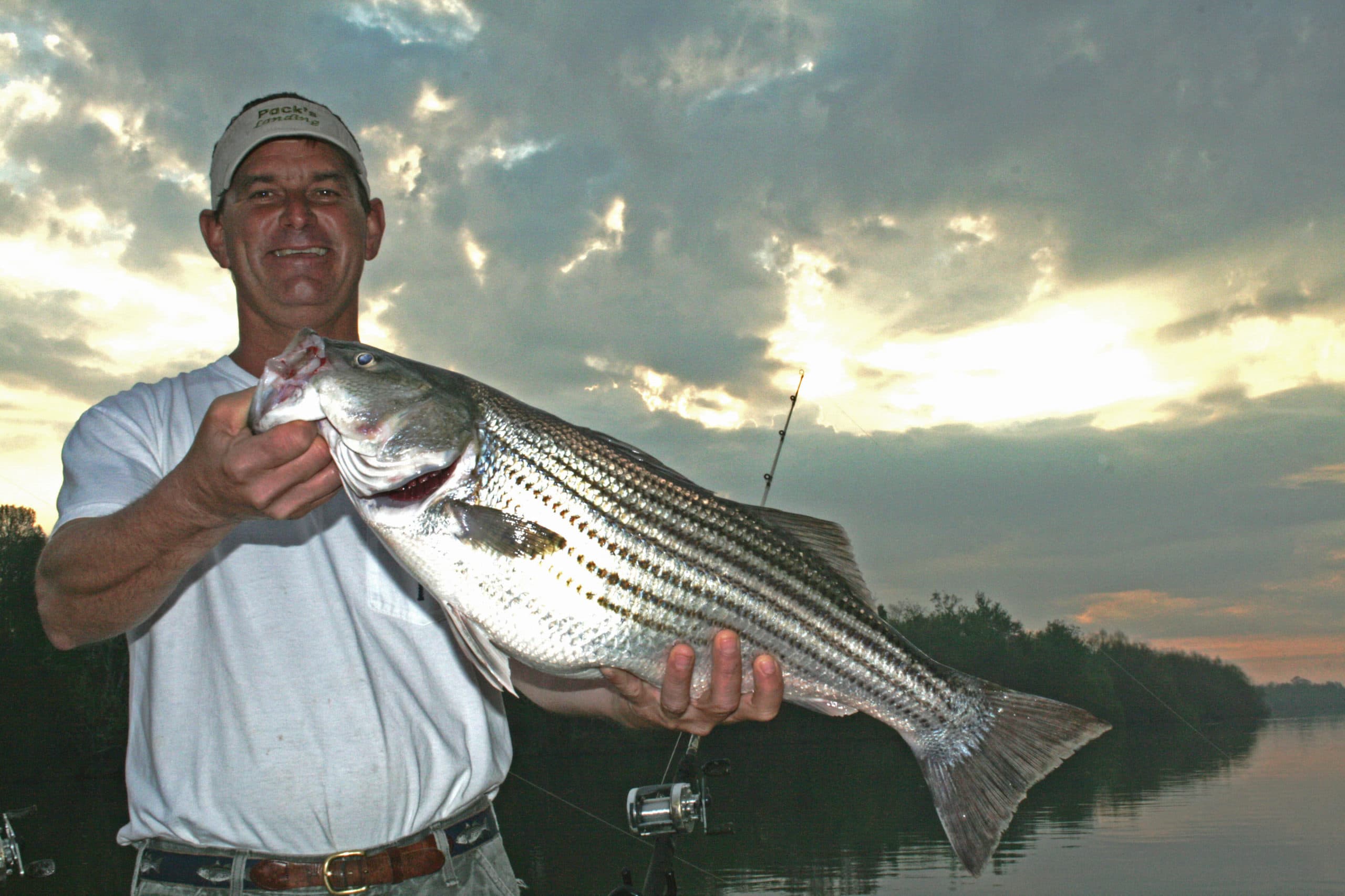 Man holding large catch - Lake Moultrie fishing