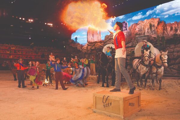 Dolly Parton’s Stampede Branson’s Most Fun Place to Eat™ Celebrate a family tradition at Dolly Parton’s Stampede Dinner Attraction in Branson, Missouri! Enjoy inspiring, world-class performances and a delicious four-course feast. Visit while staying at Unhitched Branson RV Park.