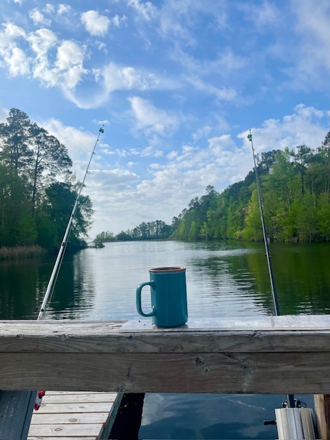 LM fishing and coffee mug