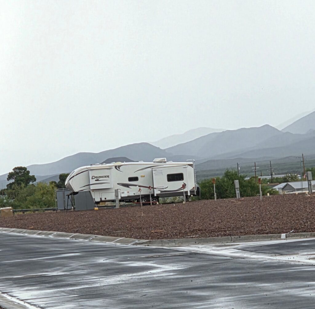 camper staying at Roosevelt Cottages RV Park in Tonto Basin, Arizona along the Roosevelt Lake
