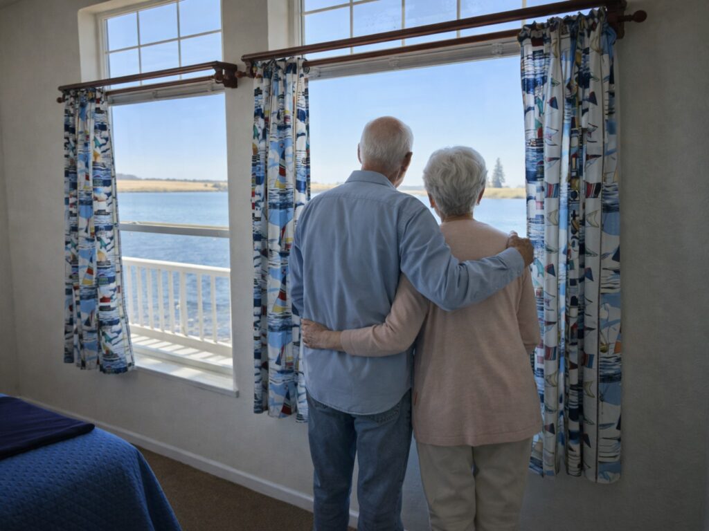 peaceful couple enjoying their stay along the Sacramento River Delta at Snug Harbor Marina