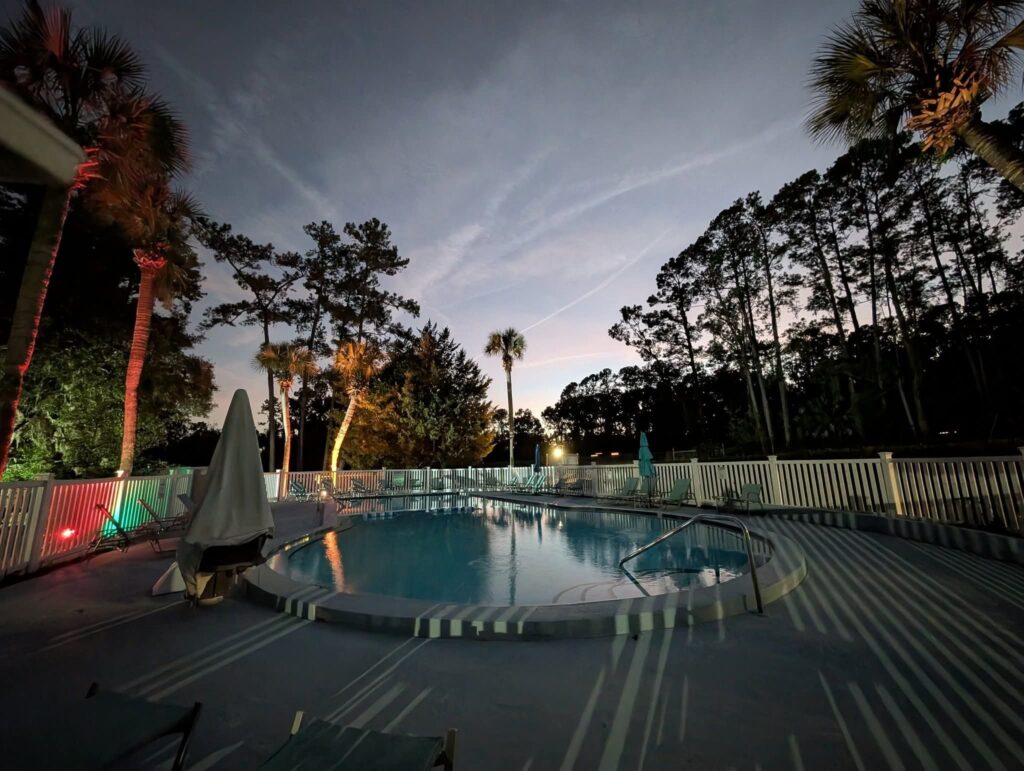 TC pool sunset